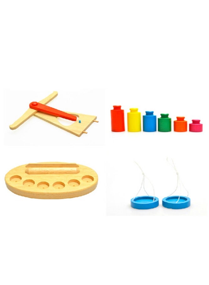 Wooden Early Learning Weighing Toy Balance Scale Children's Math Educational Puzzle Toy - Image 3